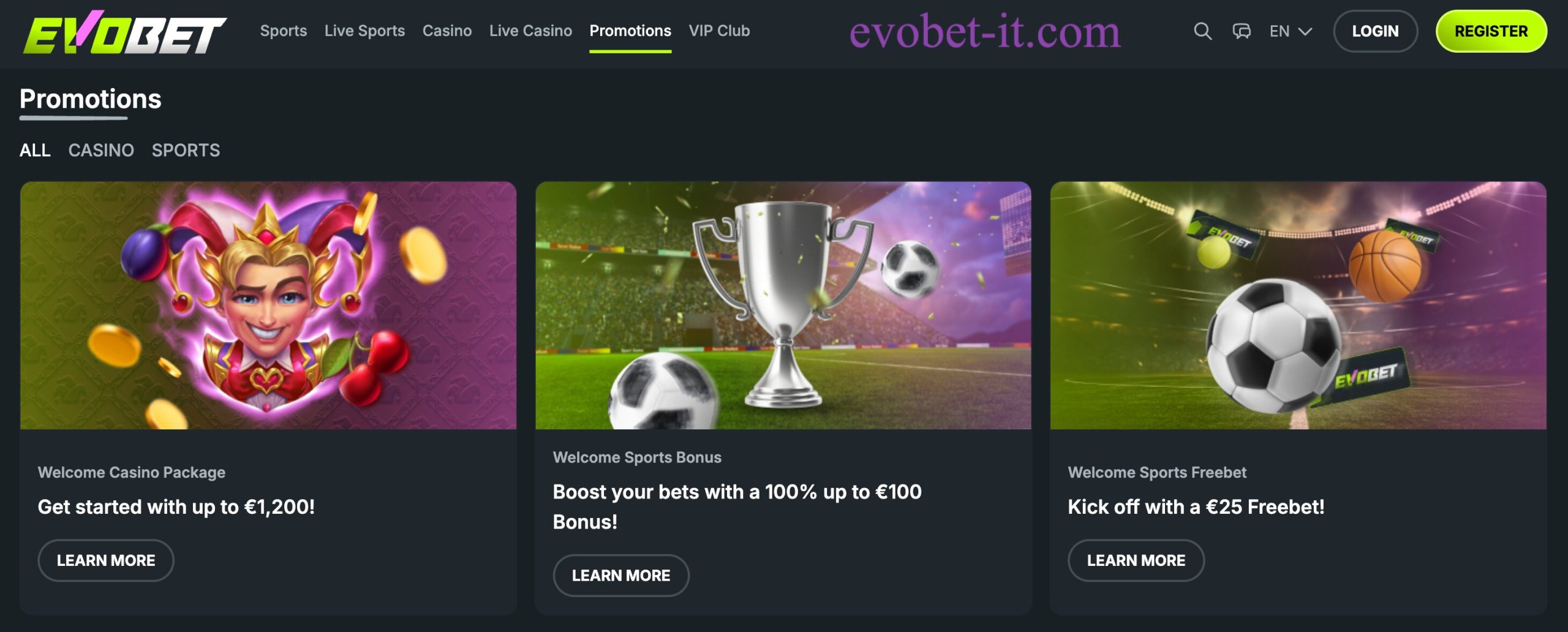 Bonus offerti dal casinò Evobet